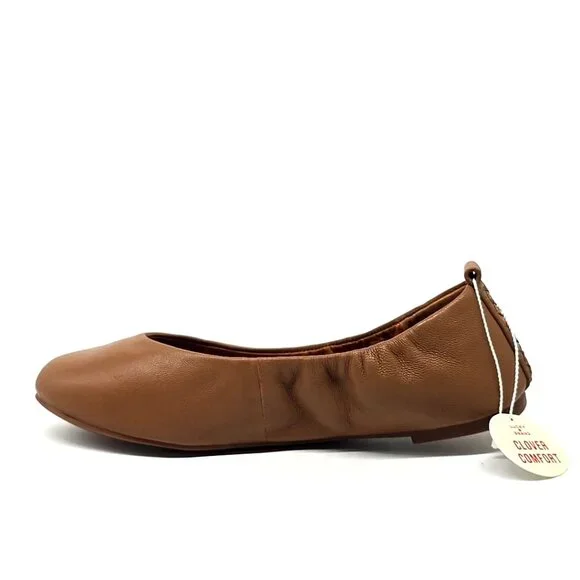 Lucky Brand Emmie Lou Ballet Flats Slip on Tan Leather Shoes Women's Size 5M - Picture 6 of 12